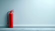 © Sirinya - Red Fire Extinguisher Against Minimalist Wall in Modern Interior Setting