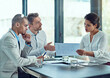 © peopleimages.com - Meeting, team and floor plan with business people in office for property developer, documents and site research. Partnership, architecture blueprint and feedback with employees in agency for proposal