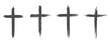 © sanchesnet1 - Christian cross set collection. Paint brush stroke cross. Religious cross.