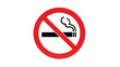 © Haider - Prominent three dimensional rendering of a universally recognized no smoking prohibition sign featuring a lit cigarette with smoke clearly crossed out by a diagonal red line