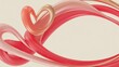 © Pushpojit - Romantic Fluid Ribbon Heart Art Valentines Day Background