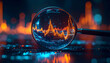 © HumblePride - Data Scrutiny: A magnifying glass hovers over a vibrant graph, highlighting the intricacies of financial data and digital transformation. It is a visual of in-depth analysis and economic trends.