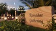 © ANTONW_ - Ramadan Gathering Celebration with Lanterns and Crescent Moon.