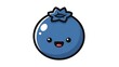 © Mi - Blueberry Cartoon Character with Smiling Face.