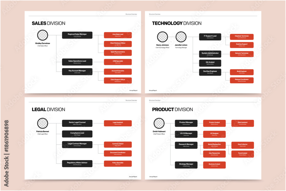 Vetor Organizational Chart Template for Company Org Chart, Corporate ...