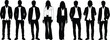 © Ashikur - Silhouette group of diverse business men and women standing in smart casual fashion teamwork concept corporate people illustration on white background