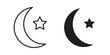© ramsey - Moon and star icons in trendy flat style. symbol for your web site design, app, UI Vector EPS 10.