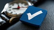 © KohXD - Watch and blue block with check mark representing ai hydration trend map concept for visual planning and tracking