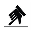 © Muhammad - Simple vector illustration depicting a hand pointing down, with an extended index finger touching a horizontal line, perfect for indicating direction, selection, or drawing attention