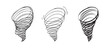 © Yanka - Scribble hurricane Hand drawn doodle icon. Sketch black outline thick and thin line cyclone tornado sing