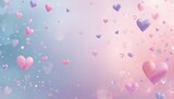 Pastel hearts valentines day background with gradient romantic love
