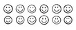 © Yanka - Smile face Doodle sketch style icon set. Smiling face hand drawn, happy emotion concept.