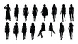 © SILHUETTECHEMBER - Silhouettes of women in various poses and dresses a dark graphic collection