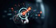 © wpw - Target focus point on virtual roadmap interface visualizing strategic alignment milestone tracking and digital transformation goals