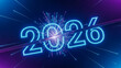 © Muhammad Umar - A bright and colorful neon sign displaying the year 2020 in a futuristic style