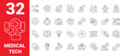 © MdMosaddek - Modern medical technology line icons collection for digital health and healthcare innovation