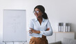 © Prostock-studio - Psychological education. Successful black business coach giving personal growth training, posing with crossed arms at office, panorama. Confident African American tutor teaching psychology course