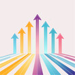 © Nani - Upward Trending Arrows with Colorful Accents on Light Background.