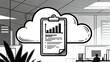 © Noah - cloud clipboard with charts in office