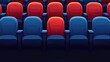 © bejo_1994 - Rows of colorful seats in a theater or cinema, showcasing comfort and entertainment for the audience ready for the show