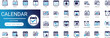 © Iconova Studio - Calendar solid icon set featuring schedule planning appointment and reminder, date time event organizer business office, and month week day agenda editable vector icons