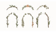 © MstMonisha - Boho hand drawn floral arch vector collection with natural branches and leaves