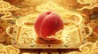 © dimensdesign - A ripe, red peach, a powerful Feng Shui symbol of longevity, good health, and immortality, also associated with love and marriage.