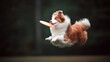 © Johannes - a happy dog jumps high to catch a flying disc during a fun outdoor gathering with a smiling group in a lush park setting