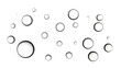 © Nariman - A collection of bubbles in various sizes on a white background viewed from a straightforward perspective