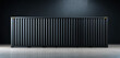 © AndiAzis - Black shipping container wall with vertical ridges and smooth metallic surface in industrial setting