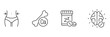 © suman - Health supplements icon set, slim waist, calcium bone pill, sleep aid tablet, brain boost pill illustration.