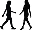 © Rasel Ahmed - Silhouettes of two women walking in different postures