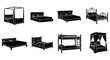 © MdShifulIslam - A collection of various bed frame silhouettes in a monochrome style