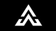 © Abi - Modern abstract geometric white symbol on black, depicting an upward arrow or stylized letter A, perfect for branding & tech design.