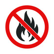 © Sefat - No Fire Symbol Red Circle Diagonal Line flame prohibition