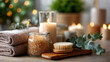 © Kateryna Arkhypova - Self-care skincare pampering spa, home beauty treatment relaxation, wellness routine activity display, personal grooming moment, bathroom care setting, with copy space