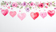 © hardvicore - Watercolor painting of heart and floral garland, Valentine Day greeting card, romantic and delicate