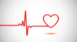© Suman - Red heartbeat line with heart shape