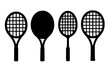 © Bambang - 4 racket illustration icons, silhouette, transparent background