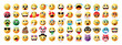 © Zeinous - Emoji smiley clipart set. Yellow Emojis character clip art with sad, happy, annoyed, cry, depression, angry, sob, love, hot, tired and stress emoji symbol mood and feeling collection vector