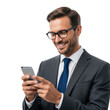© Creative Vector - Businessman using smartphone isolated on transparent background