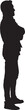 © Curto - vector; silhouette of side view of a cool man standing and arms crossed