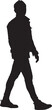 © Curto - vector;silhouette of a cool man walking and looking at camera