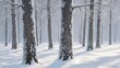 © ROUNDUP STD - Winter forest scene with snow-covered trees, creating a serene and chilly ambiance