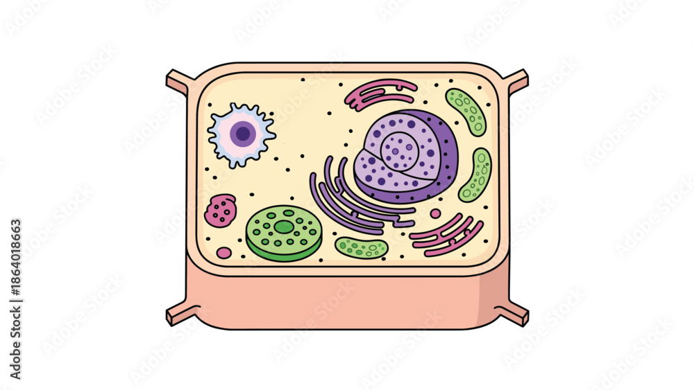 Plant cell diagram showing biological organelles and structures for ...