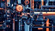 © Mila - Abstract futuristic machinery with intricate details and vibrant color scheme