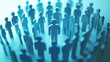 © Kristina - Human resource management concept with abstract figures in circular formation in modern corporate setting highlighting teamwork for effective leadership development