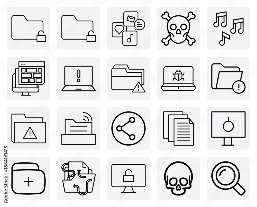 Computer Hacking Symbols Vector de Stock Recognizing Computer Dangers And Threats – Cautionary ...