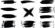© Graphicsworld - Set of 9 black brush stroke vector icons
