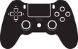 © mHs - Black game controller with white buttons and directional pad also transparent background gamepad